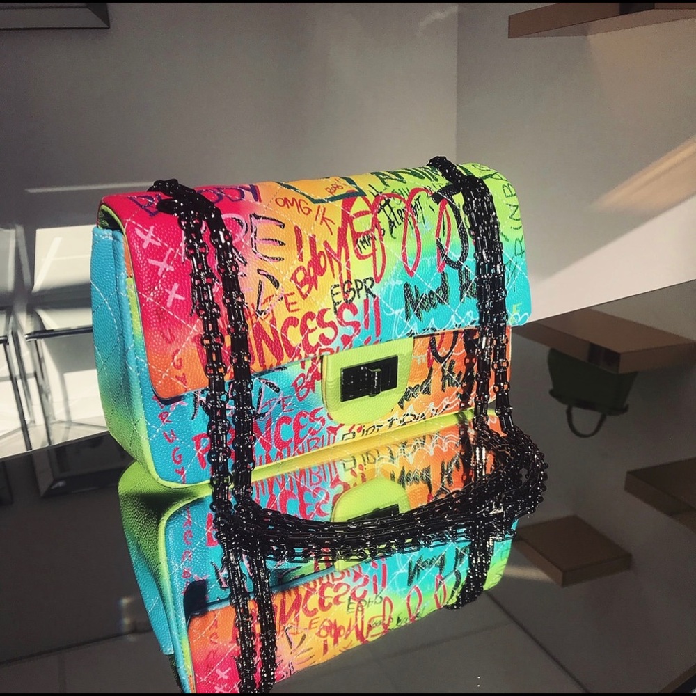 Neon Color graffiti Handbag